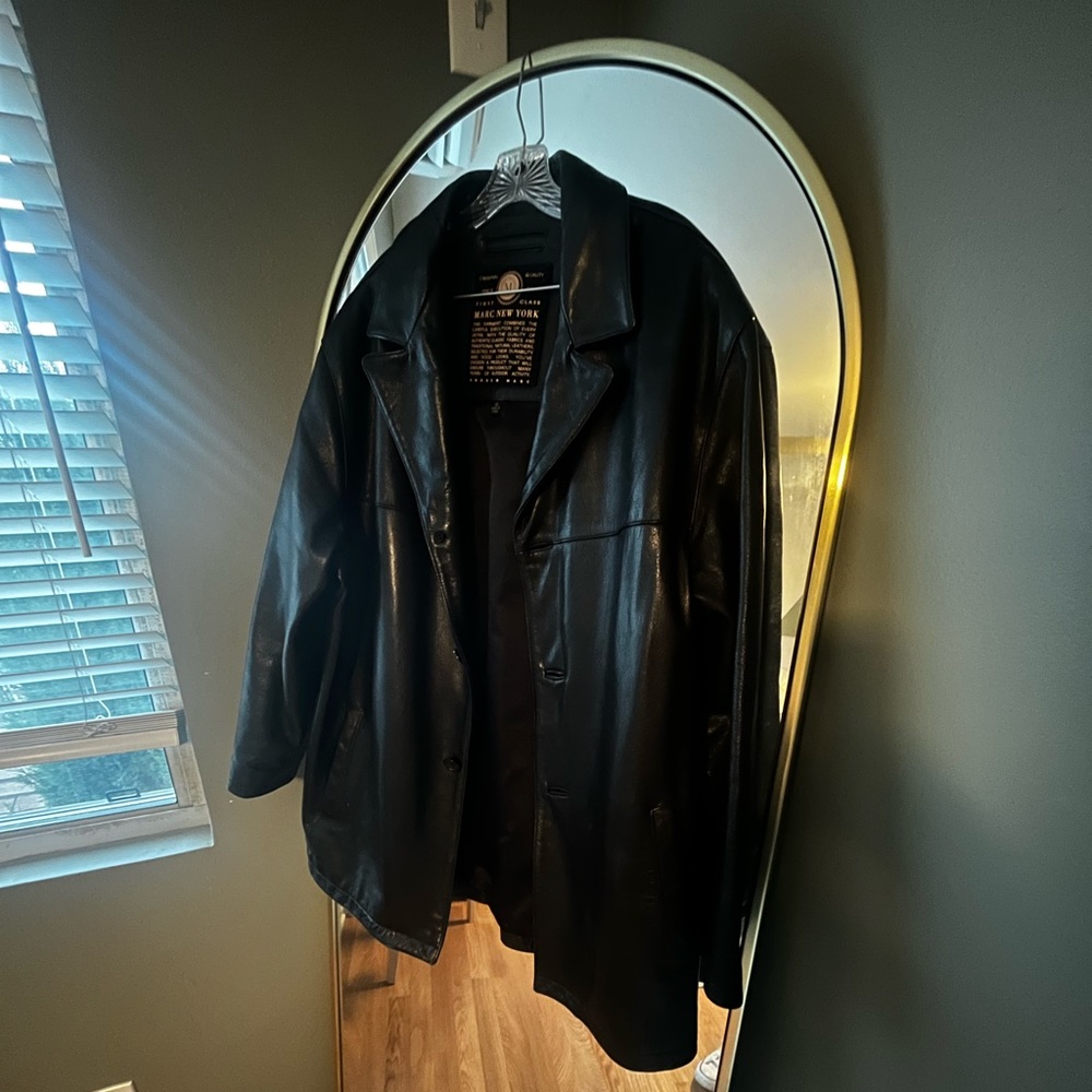 1980s vintage leather oversized blazer